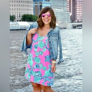 Lilly Pulitzer NWT Dusk Silk Dress Barefoot Princess Pink Pout $198 Size XXS